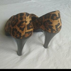 Lane Bryant Leopard Print Heels 10W Wide